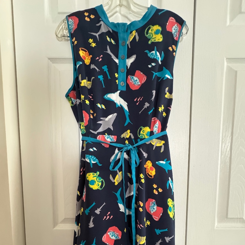 ModCloth sleeveless ocean dress (with pockets!) XL